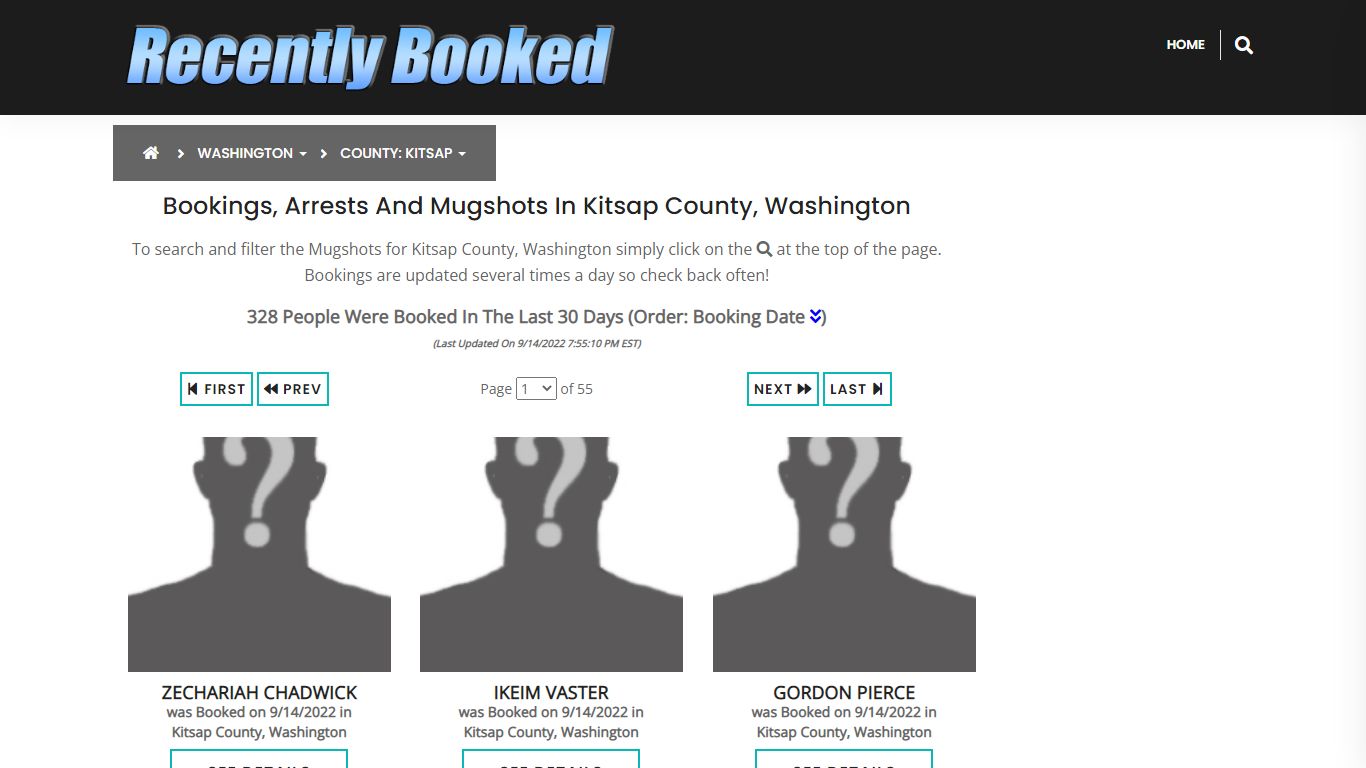 Bookings, Arrests and Mugshots in Kitsap County, Washington